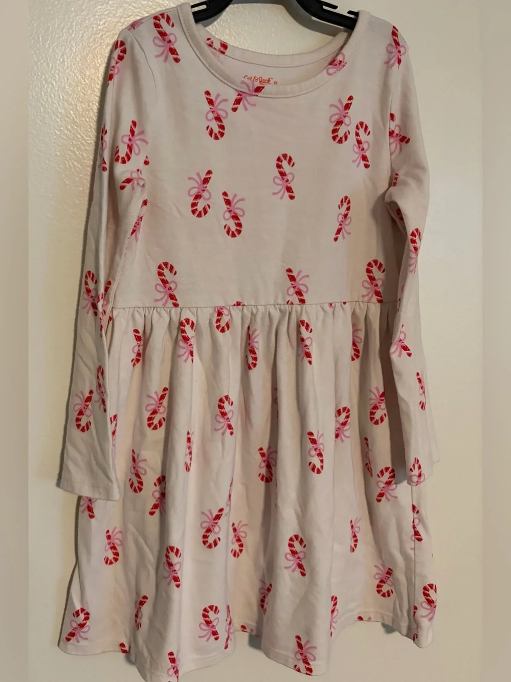 Cat & Jack Pink and Red Candy Cane dress